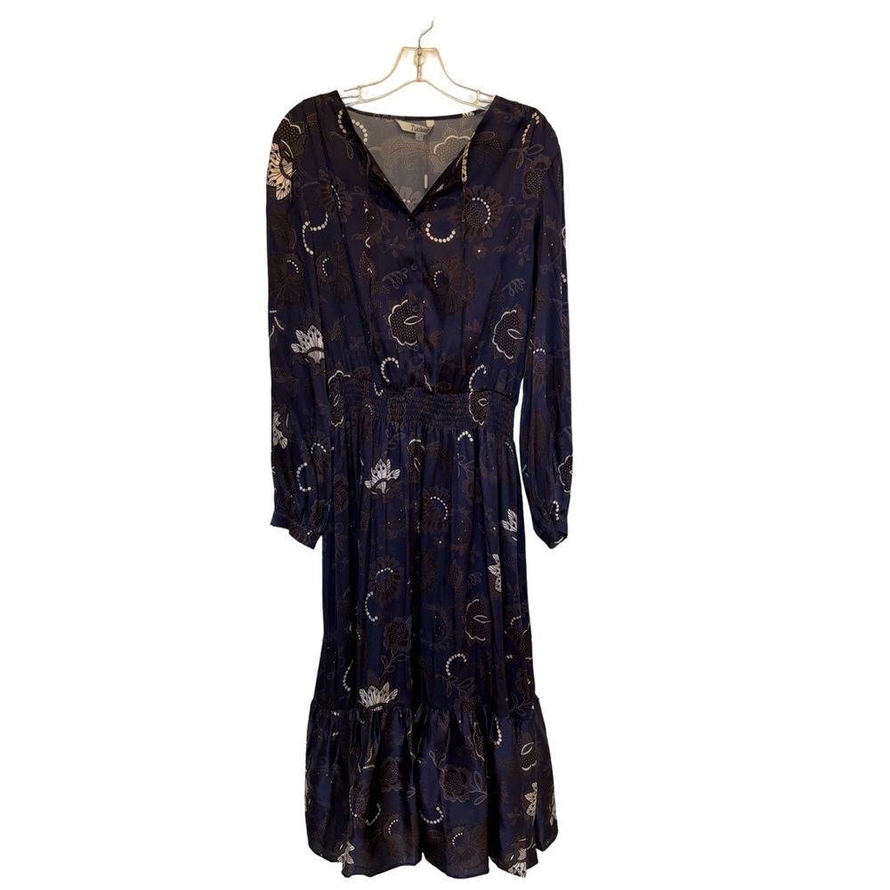 Tucker Blue Pleated Sundress with Bishop Sleeves